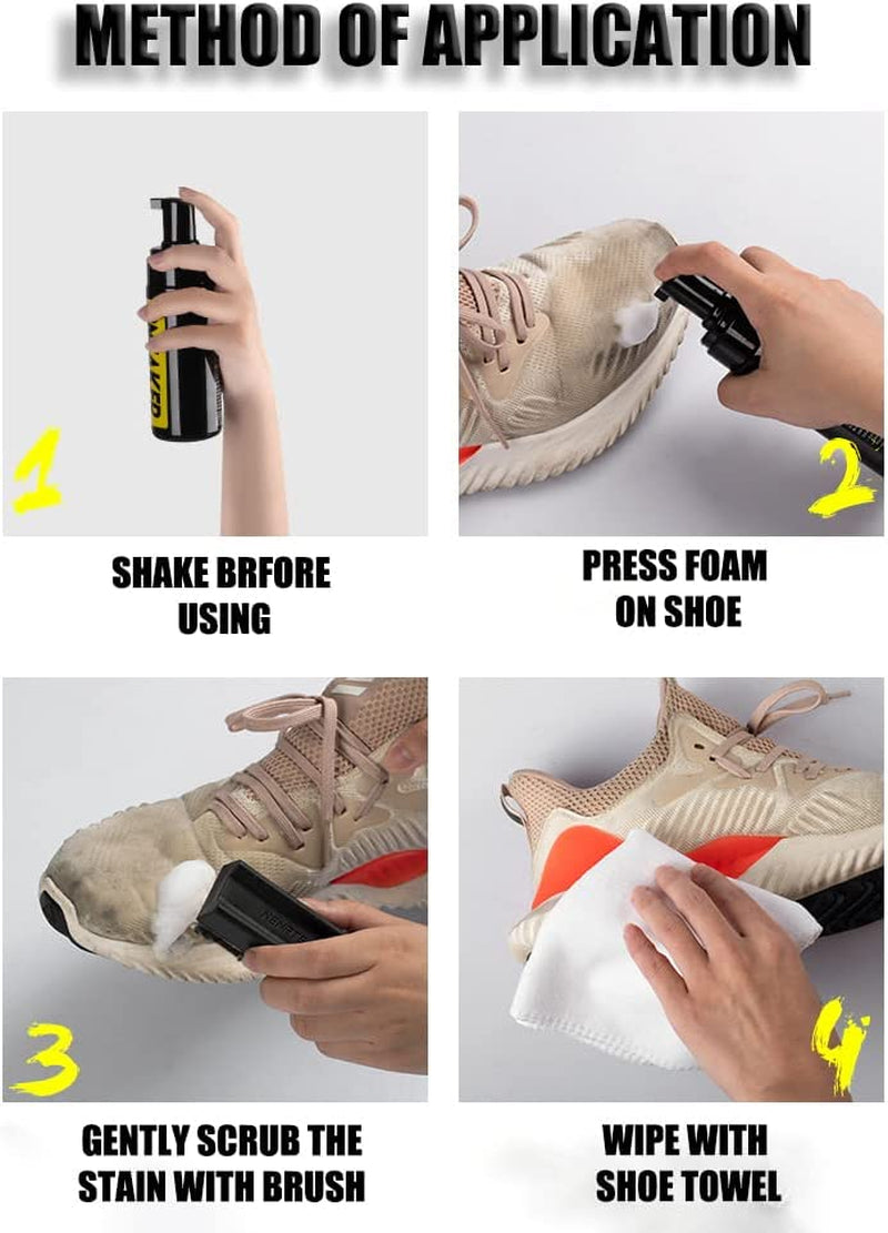 Ultimate Sneaker Cleaning Kit - Effortless Water-Free Foam Cleaner with Brush & Cloth for All Your Footwear Needs