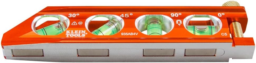 Klein Tools 935AB4V 6-Inch Magnetic Torpedo Level - Precision Measuring with Patented Magnet Track and High-Visibility Design