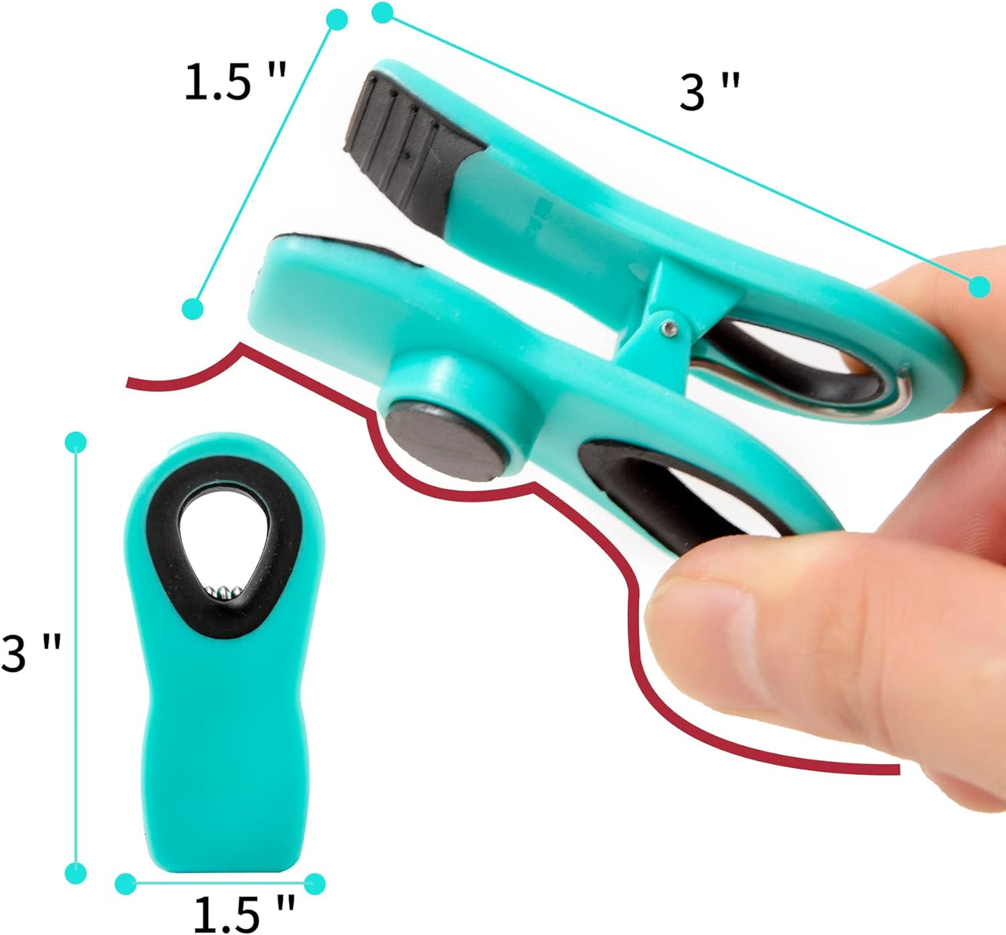 Elevate Your Kitchen Organization with 10 Stylish Black Magnetic Chip and Bag Clips