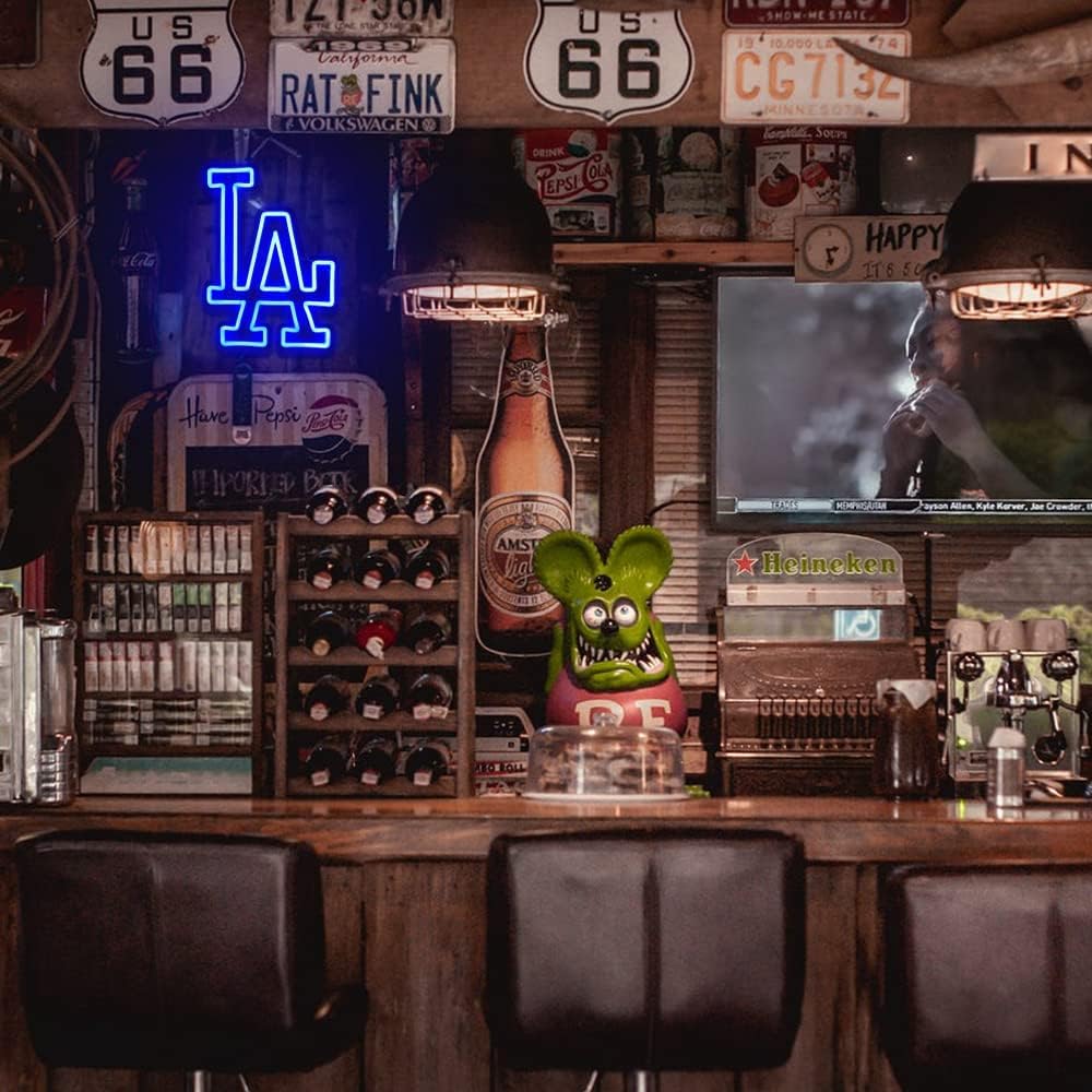 Illuminate Your Space with the Dodgers Neon Sign - Perfect Wall Art for Game Rooms, Garages, and Offices Featuring the Iconic Dodgers Logo