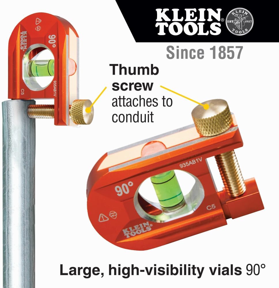 Achieve Perfect 90-Degree Bends with the Klein Tools 935AB1V No-Dog Conduit Bending Level – Precision, Durability, and Ease of Use!