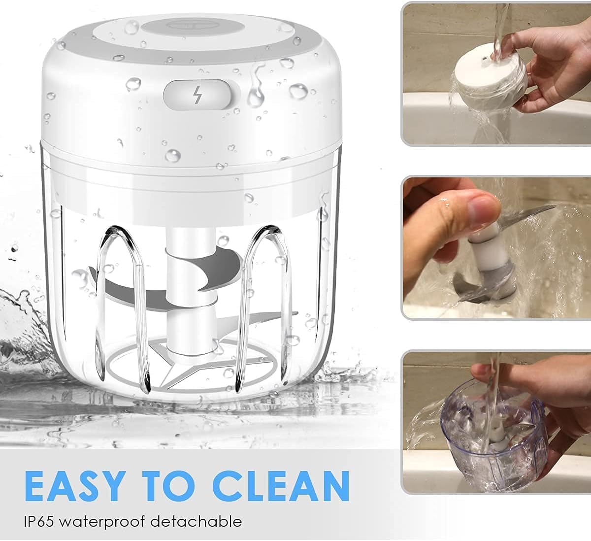 Effortless Chopping Made Easy: Rechargeable Compact Electric Garlic Chopper & Mini Food Processor with Stainless Steel Blades for All Your Cooking Needs