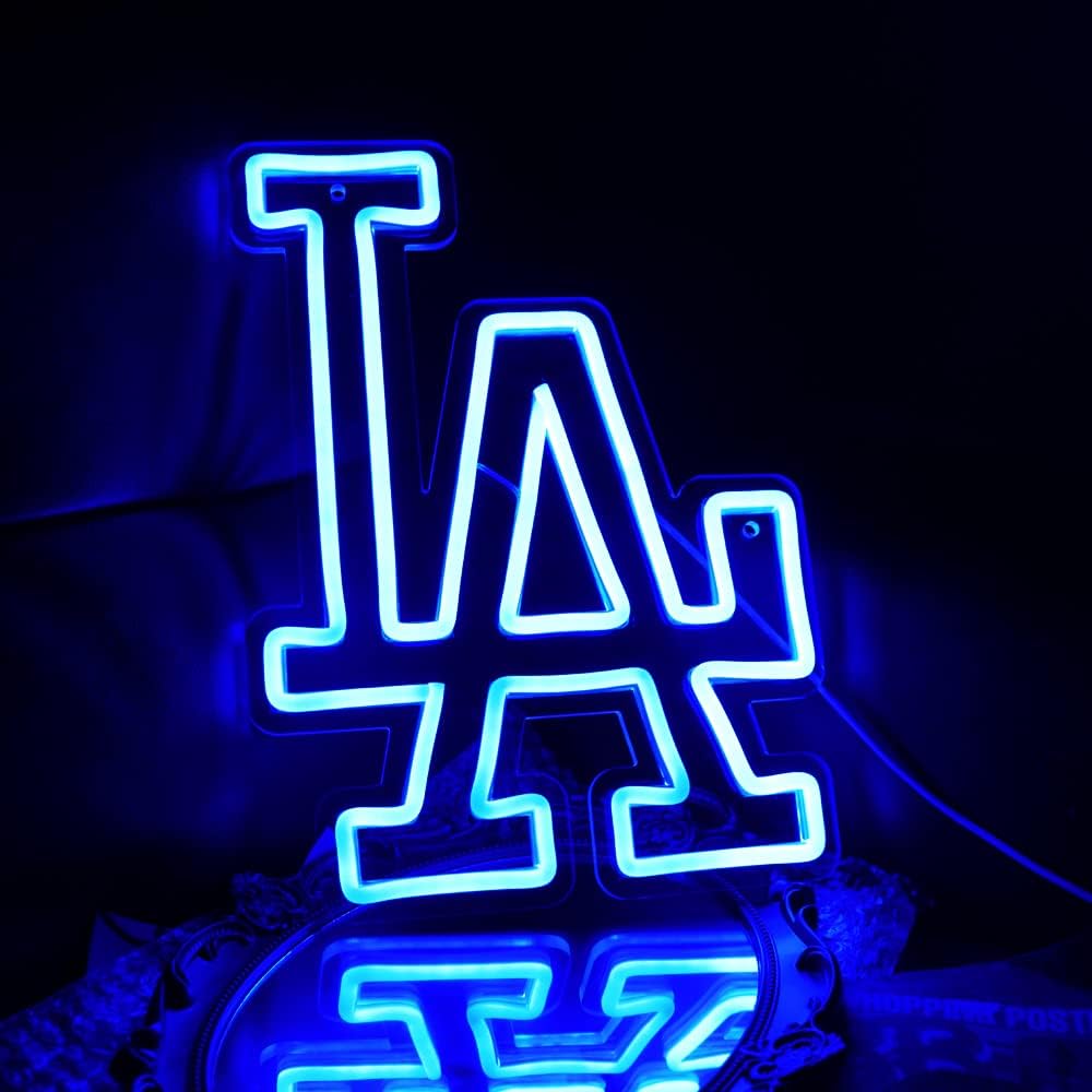 Illuminate Your Space with the Dodgers Neon Sign - Perfect Wall Art for Game Rooms, Garages, and Offices Featuring the Iconic Dodgers Logo