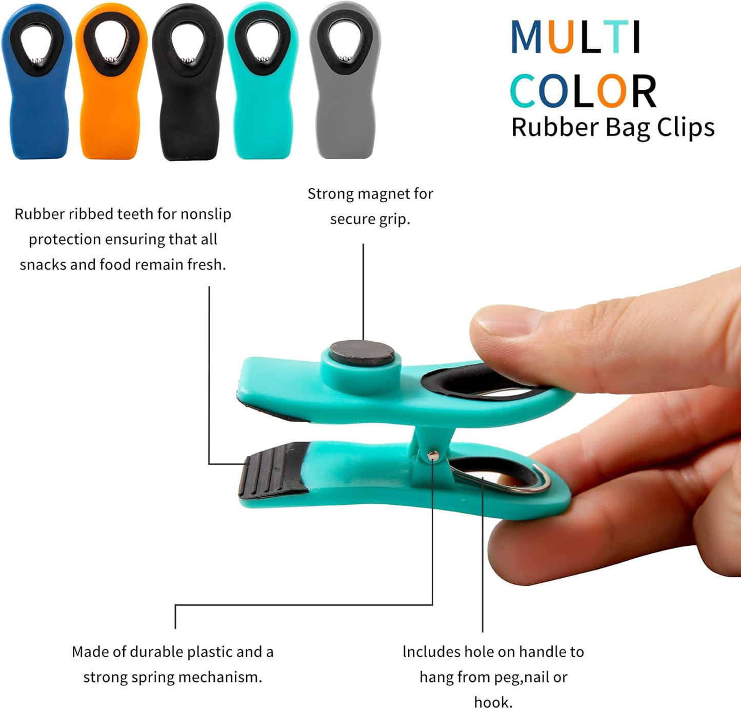 Elevate Your Kitchen Organization with 10 Stylish Black Magnetic Chip and Bag Clips