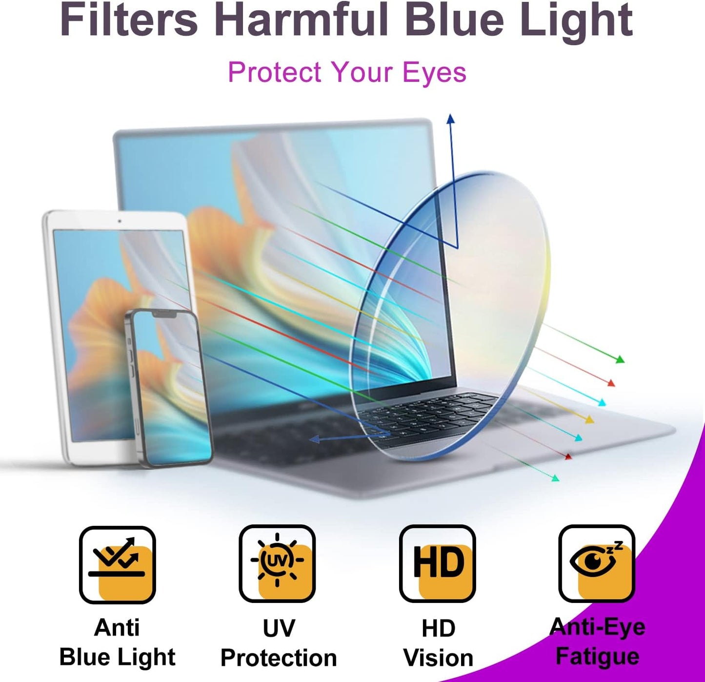 Protect Your Eyes in Style: TR90 Rectangle Blue Light Blocking Glasses for Computer Use - Perfect Eyewear for Everyone