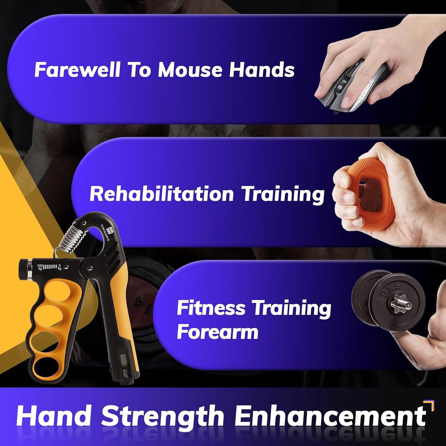 Ultimate Adjustable Grip Strength Trainer with Digital Counter - Enhance Your Forearm & Wrist Strength with 11-220 lbs of Customizable Resistance for Effective Hand Recovery and Fitness Training
