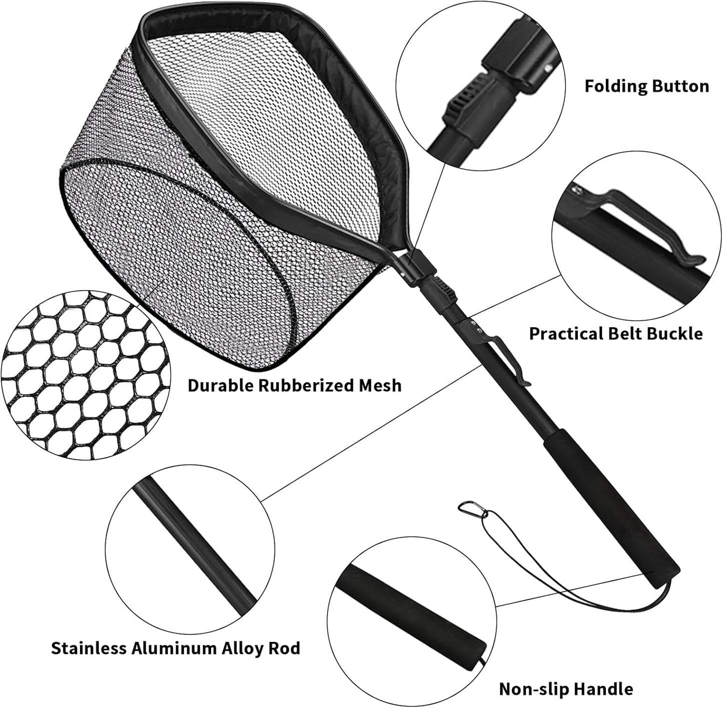 Ultimate Floating Fishing Net - Lightweight, Foldable Nylon Mesh for Effortless Trout Catching & Safe Release