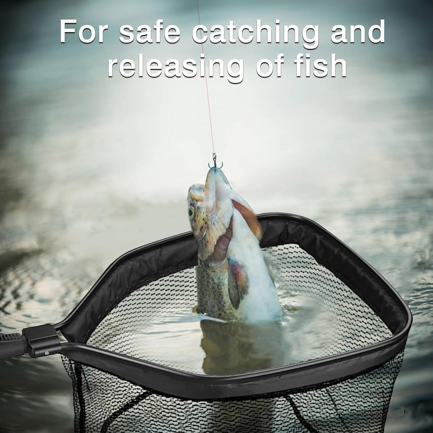 Ultimate Floating Fishing Net - Lightweight, Foldable Nylon Mesh for Effortless Trout Catching & Safe Release