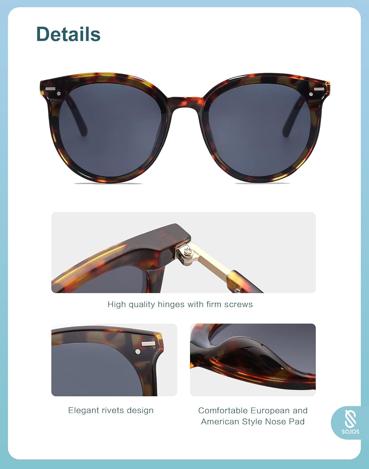 Elevate Your Style with SOJOS Chic 2025 Women's Retro Round Sunglasses - Large Frame SJ2067 in Trendy Leopard Print