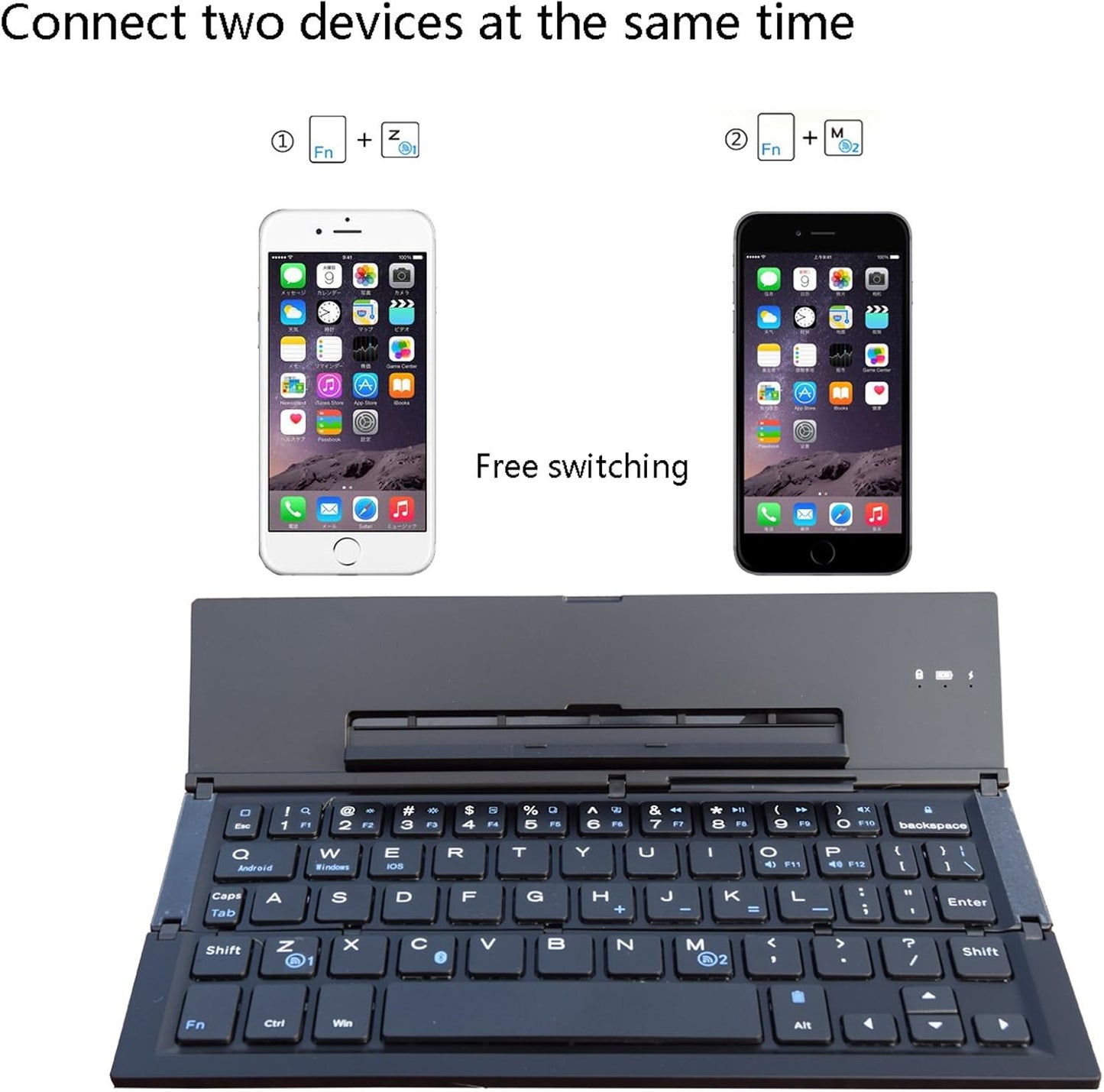 Sleek and Portable Foldable Bluetooth Keyboard - Perfect for iPhone, iPad, Tablets, and Smartphones (Black)