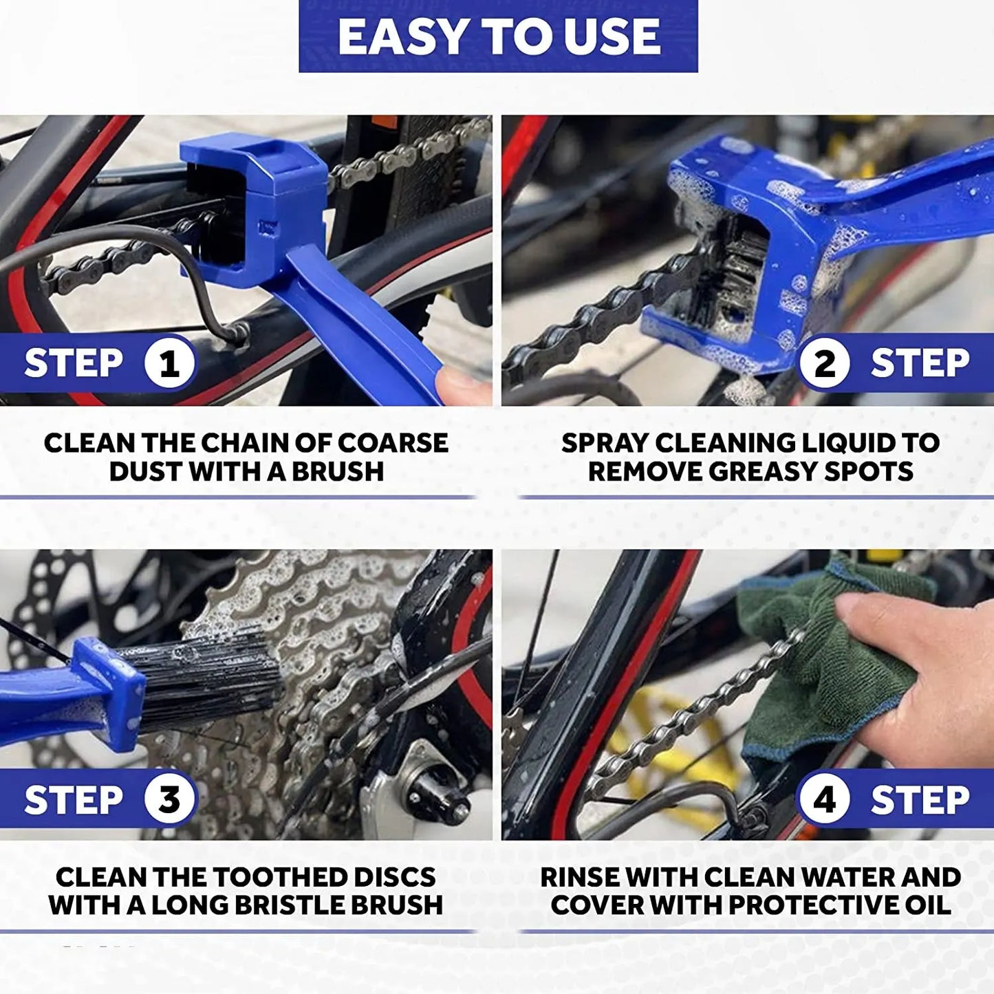 Ultimate Chain Cleaning Brush for Motorcycles and Bicycles - Your Essential Tool for Electric Vehicles and Flywheels