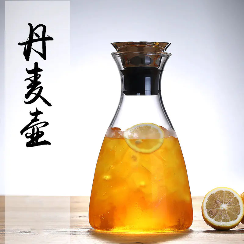 Borosilicate Glass Beverage Jug with Steel Lid