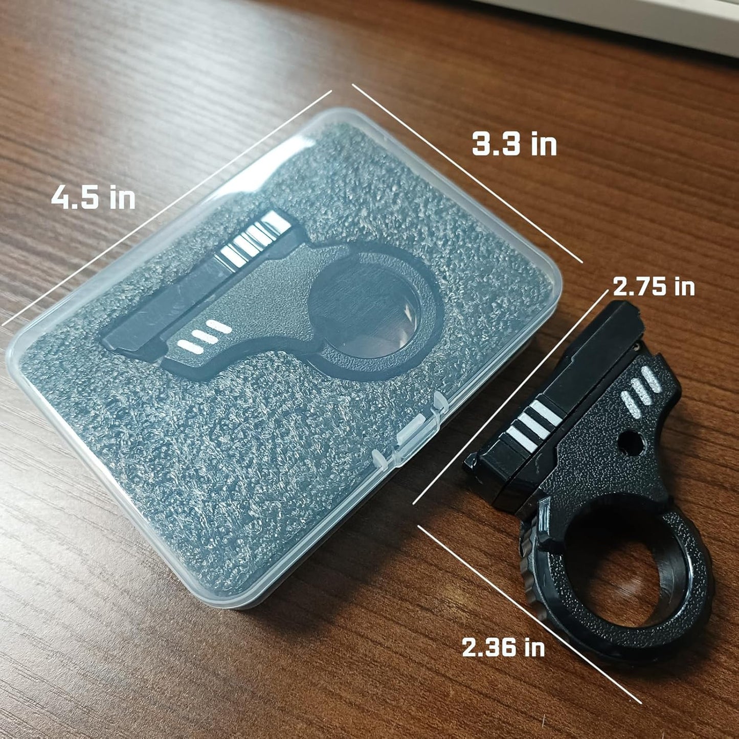 Experience Ultimate Stress Relief with the Ography Fidget Gun Toy - Sleek Black & Silver Design for ASMR and ADHD