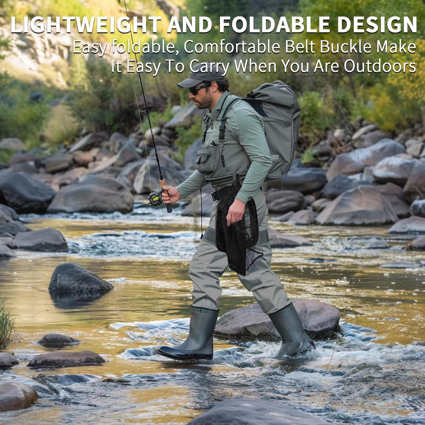 Ultimate Floating Fishing Net - Lightweight, Foldable Nylon Mesh for Effortless Trout Catching & Safe Release