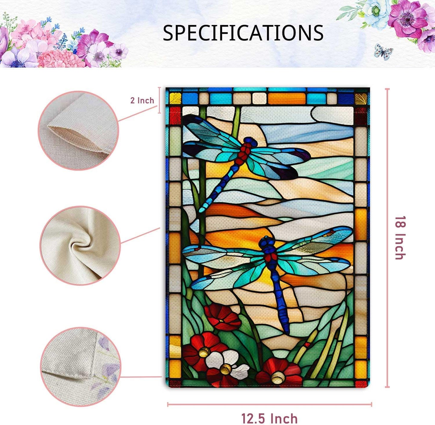 Charming Spring/Summer Dragonfly Garden Flag - Double-Sided Rustic Burlap Decor for Your Outdoor Oasis, 12.5" x 18"