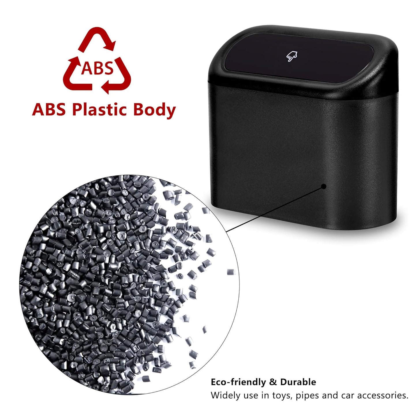 Transform Your Space with the Mini Car Trash Can Set - 2 Pack of Leakproof ABS Garbage Bins for Vehicles, Home, and Office, Complete with 120 Convenient Trash Bags