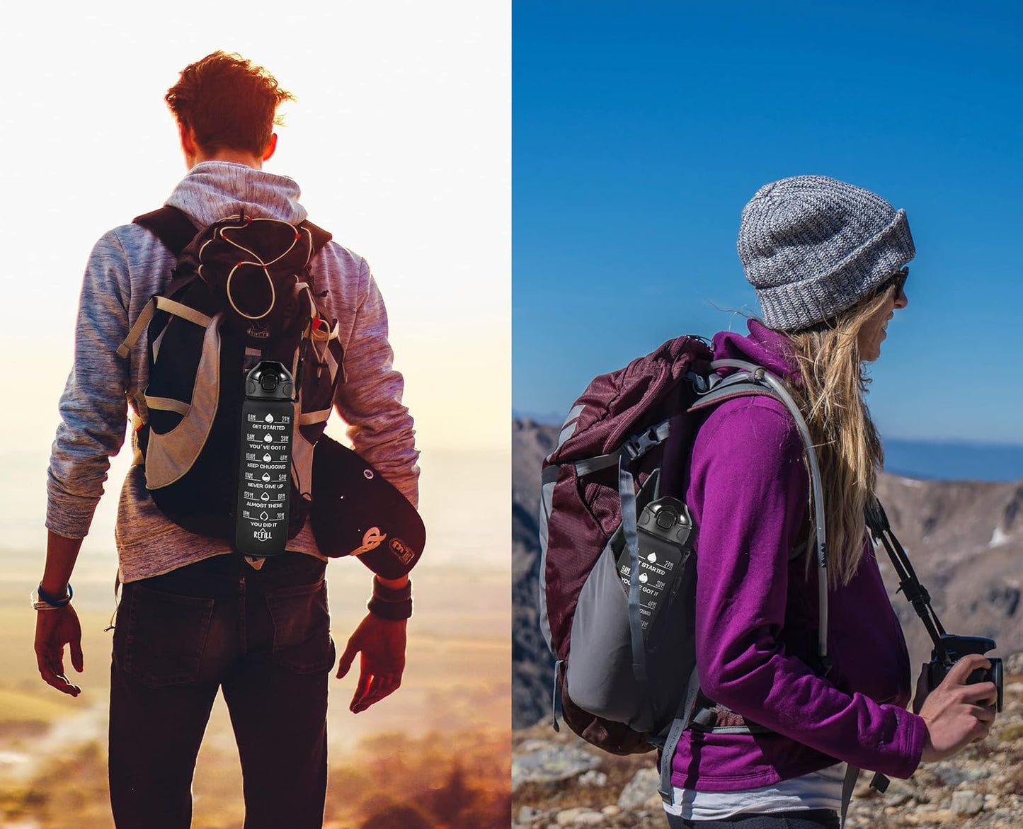 Stay Hydrated in Style: 32 Oz Motivational Water Bottle with Time Markers, Leakproof Design, and Convenient Straw for Fitness and Outdoor Adventures