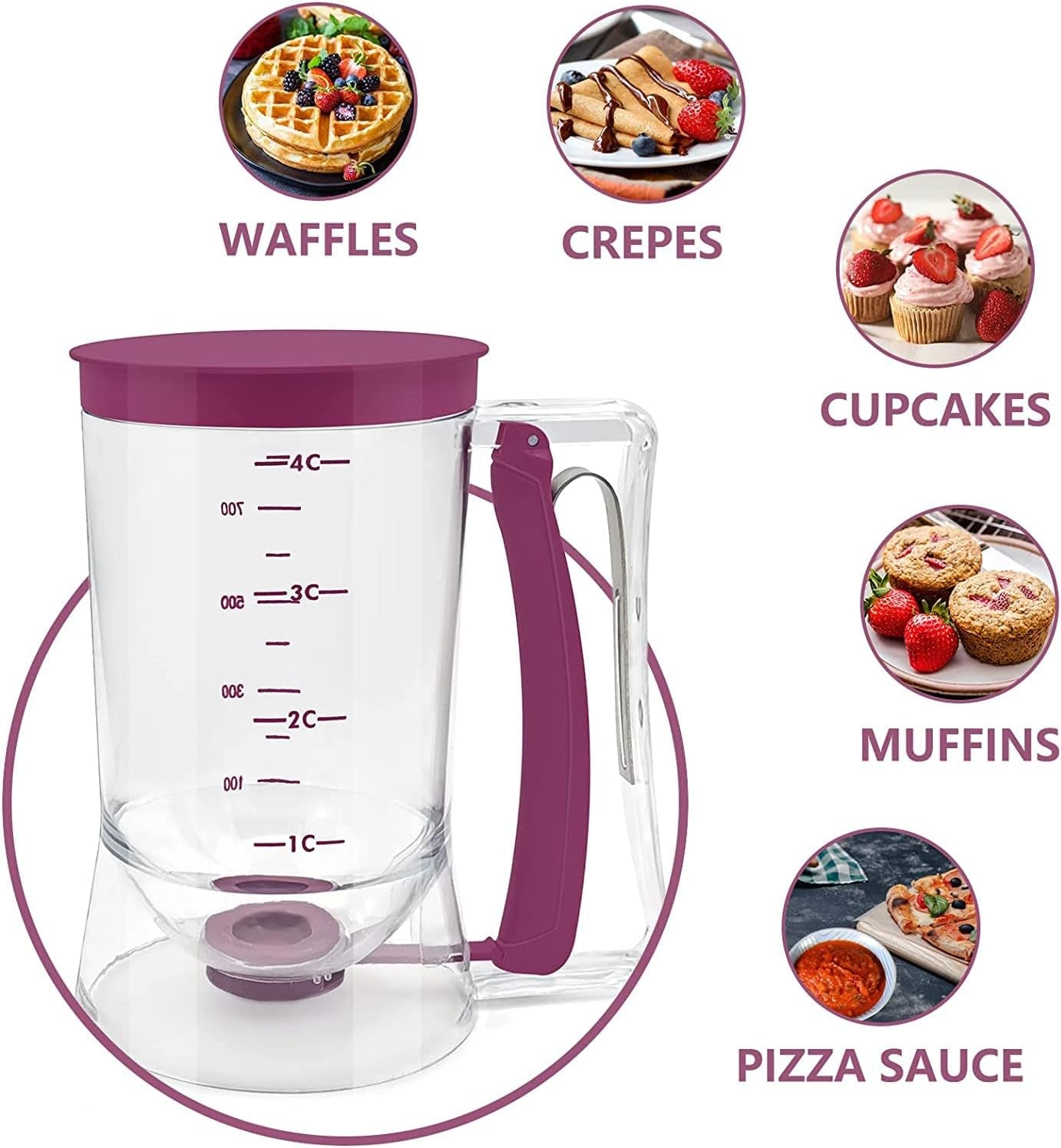 Elevate Your Baking Game with the Ultimate Pancake and Cupcake Batter Dispenser - Perfect for Fluffy Pancakes, Delectable Cupcakes, and More!