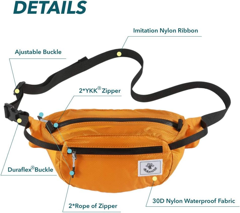 Discover the Ultimate Lightweight Water-Resistant Hiking Waist Pack - Adjustable and Comfortable Slim Bag for All Your Adventures
