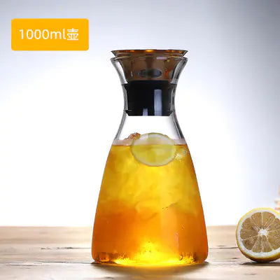 Borosilicate Glass Beverage Jug with Steel Lid