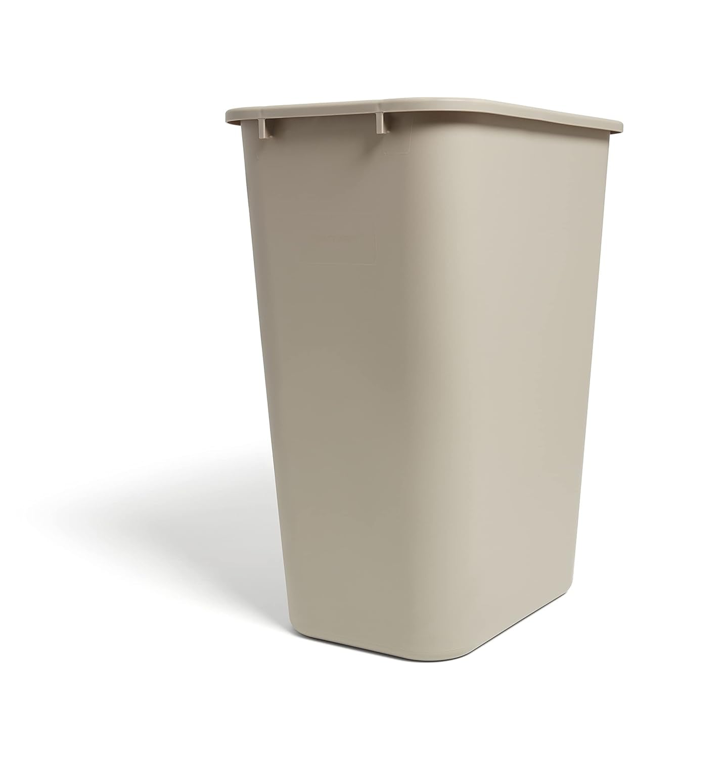 Effortlessly Maintain Cleanliness with the Coastwide Professional 10.25 Gallon Beige Soft Molded Wastebasket - Perfect for Offices and Commercial Spaces