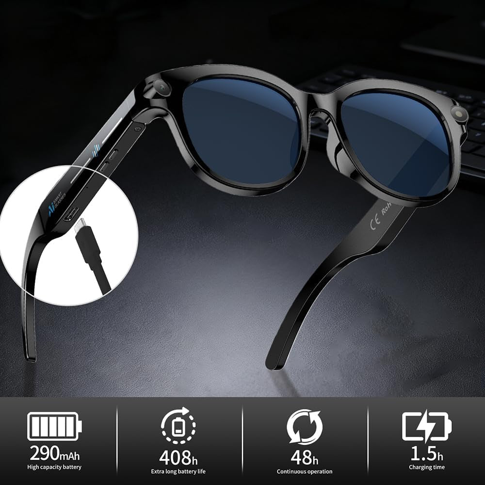 Revolutionary Smart Glasses with Camera, AI Translation, and Bluetooth Control – Perfect for Travel, Conferences, and Vlogging