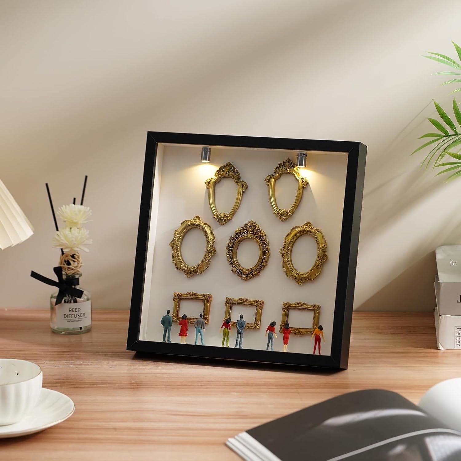 Transform Your Memories with the DIY Mini Gold Frames Silhouette Box - A Unique Shadow Box Frame Kit for Celebrating Life's Special Moments in Style (Grey)