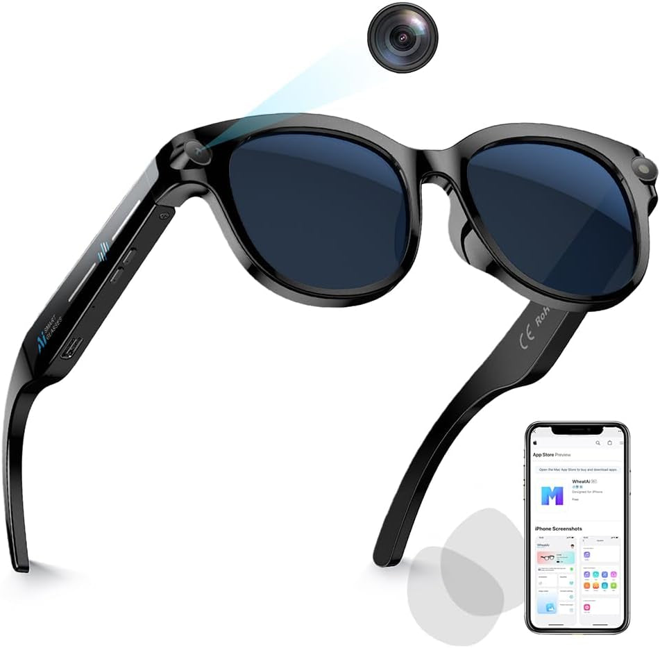 Revolutionary Smart Glasses with Camera, AI Translation, and Bluetooth Control – Perfect for Travel, Conferences, and Vlogging