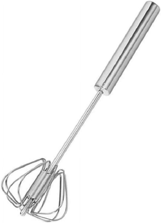 Effortlessly Blend with Our Premium 10-Inch Stainless Steel Semi-Automatic Whisk – Perfect for Eggs, Batters, and More!