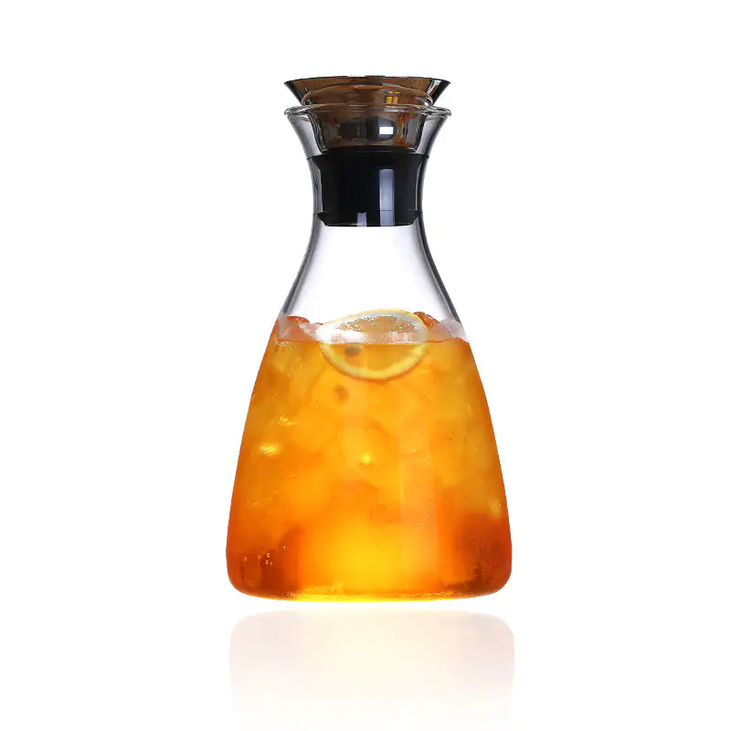 Borosilicate Glass Beverage Jug with Steel Lid
