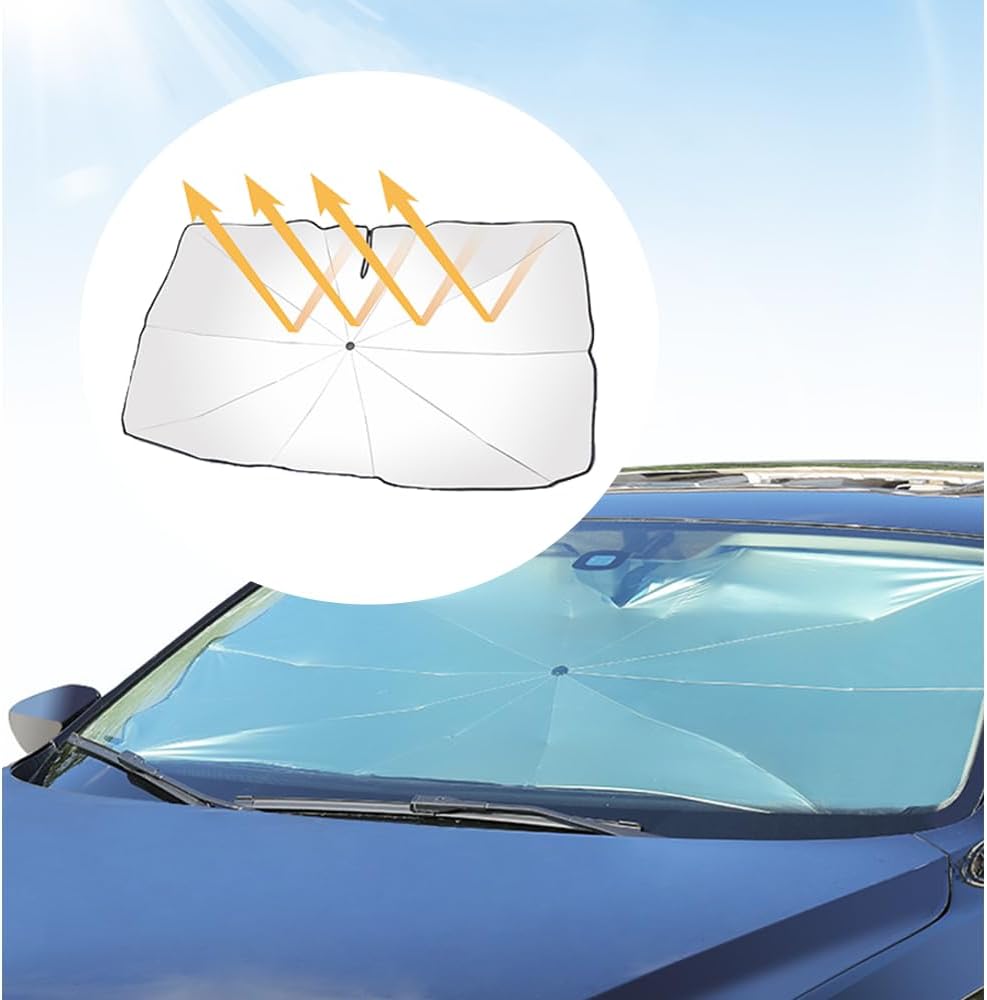 Ultimate Car Windshield Sun Shade - Foldable Umbrella for Superior Sunlight Protection and Heat Insulation, Perfect for Cars and SUVs