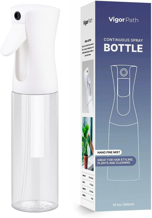 Elevate Your Routine with the VIGOR PATH Continuous Mist Spray Bottle - The Ultimate Eco-Friendly 10 Oz Fine Mist Sprayer for Hair, Plants, and Cleaning!