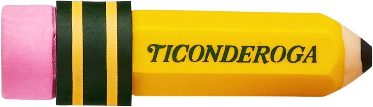 Premium Pencil-Shaped Erasers - Latex-Free, Vibrant Yellow, Set of 3 for Effortless Corrections