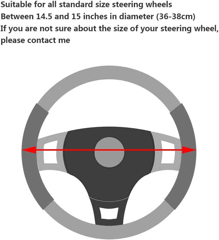 Upgrade Your Drive with Our Premium Soft Microfiber Leather Anti-Slip Steering Wheel Cover - Universal 15 Inch Fit for Sedans, SUVs, Vans, and Trucks - Sleek Black Design for Ultimate Comfort and Control