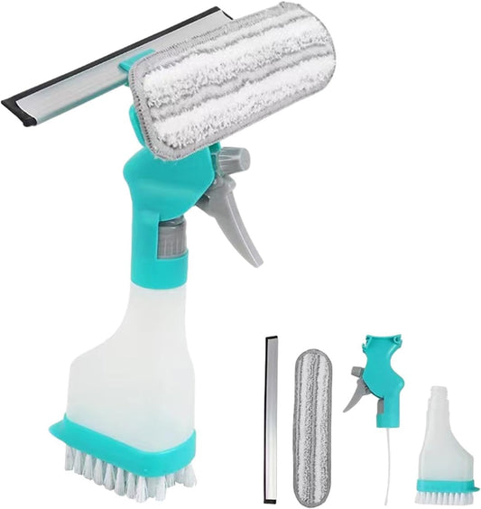 Ultimate 4-in-1 Window Cleaning Kit: Achieve a Streak-Free Shine on Glass, Mirrors, Cars, and Countertops with Ease