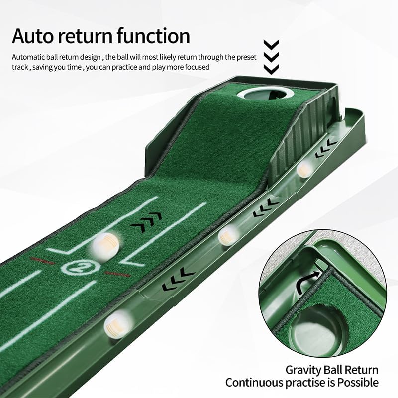 Transform Your Indoor Space with Our Premium Golf Putting Green - Complete with Auto Ball Return for Unmatched Practice at Home or Office, Ideal Gift for Golf Enthusiasts
