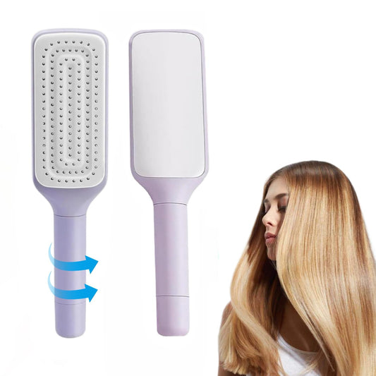 Transform Your Hair Care Routine with the Revolutionary Self-Cleaning Hair Brush - Effortless Hair Removal and Scalp Massage in Stylish Purple