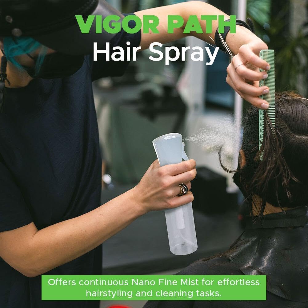Elevate Your Routine with the VIGOR PATH Continuous Mist Spray Bottle - The Ultimate Eco-Friendly 10 Oz Fine Mist Sprayer for Hair, Plants, and Cleaning!