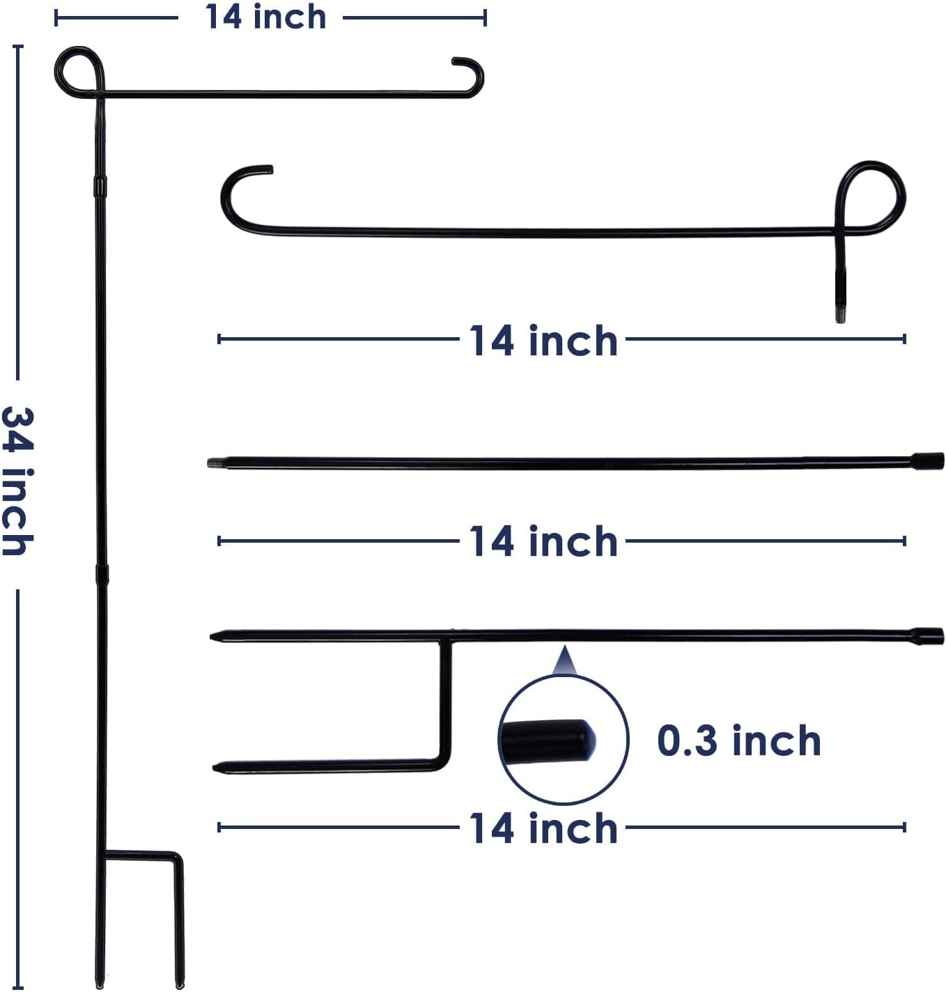 Sturdy Premium Metal Garden Flag Stand - Weather-Resistant Design for Year-Round Outdoor Decor and Festive Celebrations