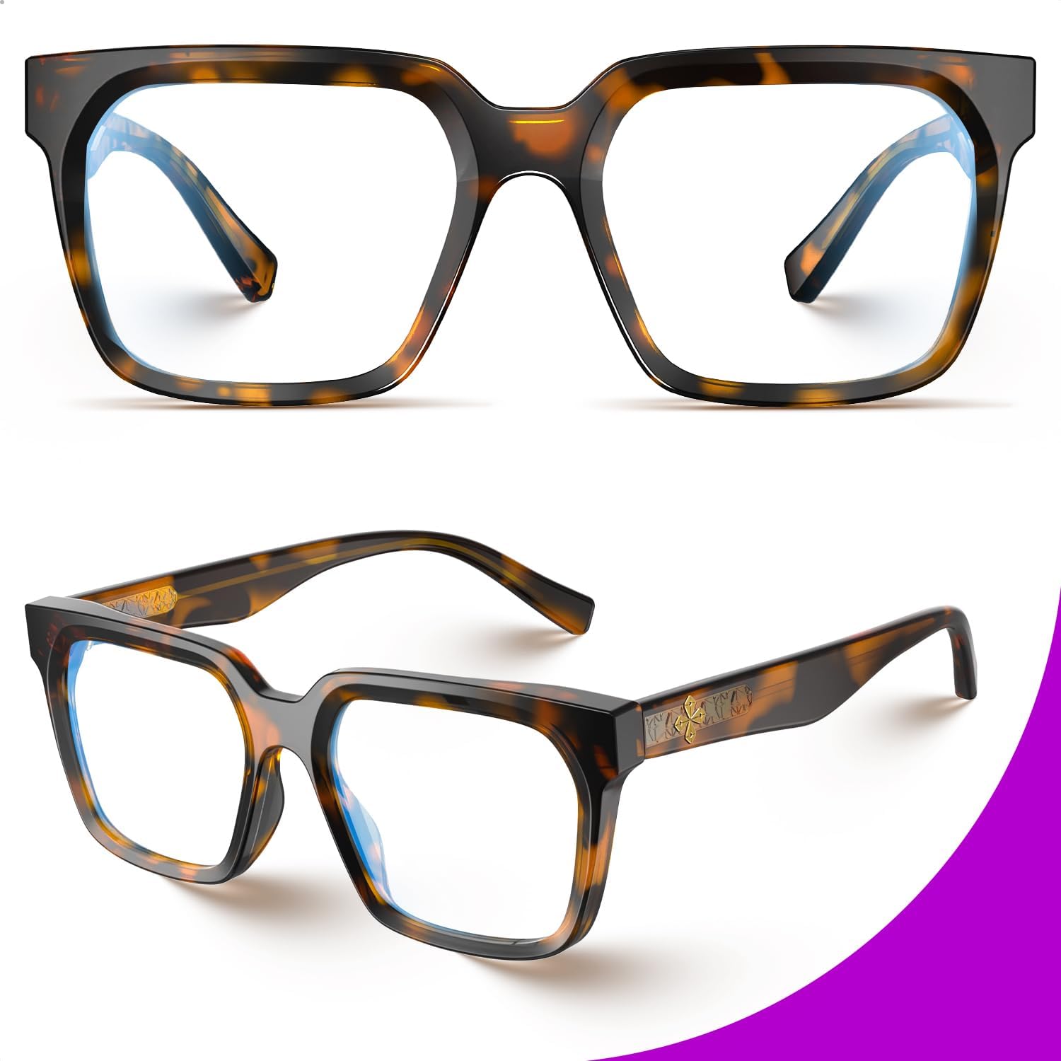 Protect Your Eyes in Style: TR90 Rectangle Blue Light Blocking Glasses for Computer Use - Perfect Eyewear for Everyone