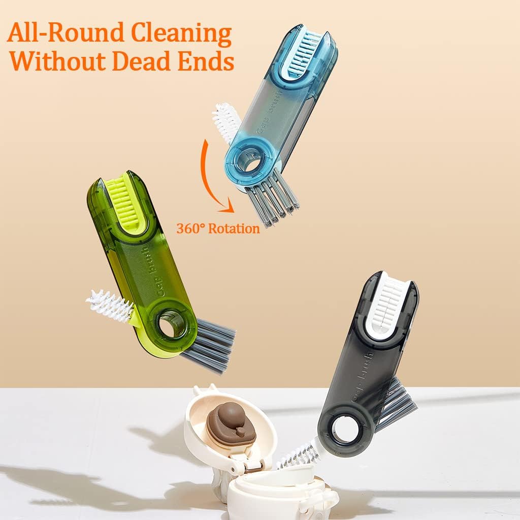 Essential 3-Pack Mini Cleaning Brush Set for Effortless Bottle and Tumbler Care - Ideal for Baby Bottles and Narrow Neck Containers!