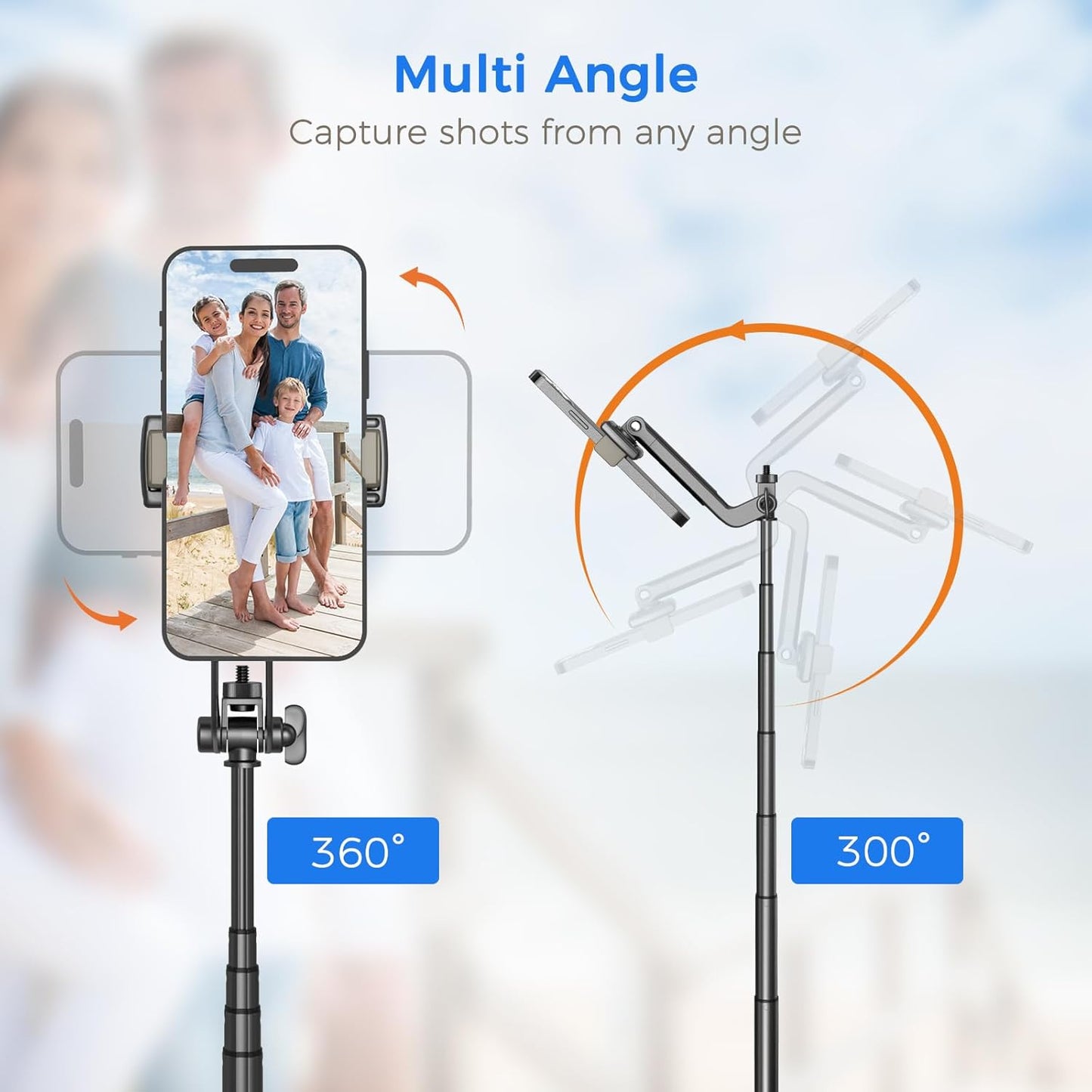 Versatile 50-Inch Extendable Selfie Stick Tripod with Wireless Remote for Smartphones - Perfect for Capturing Stunning Photos and Videos