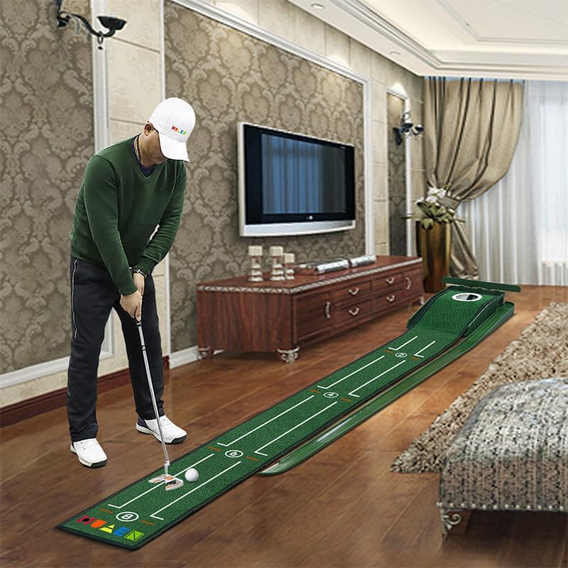Transform Your Indoor Space with Our Premium Golf Putting Green - Complete with Auto Ball Return for Unmatched Practice at Home or Office, Ideal Gift for Golf Enthusiasts