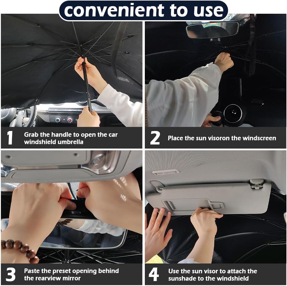 Ultimate Car Windshield Sun Shade - Foldable Umbrella for Superior Sunlight Protection and Heat Insulation, Perfect for Cars and SUVs