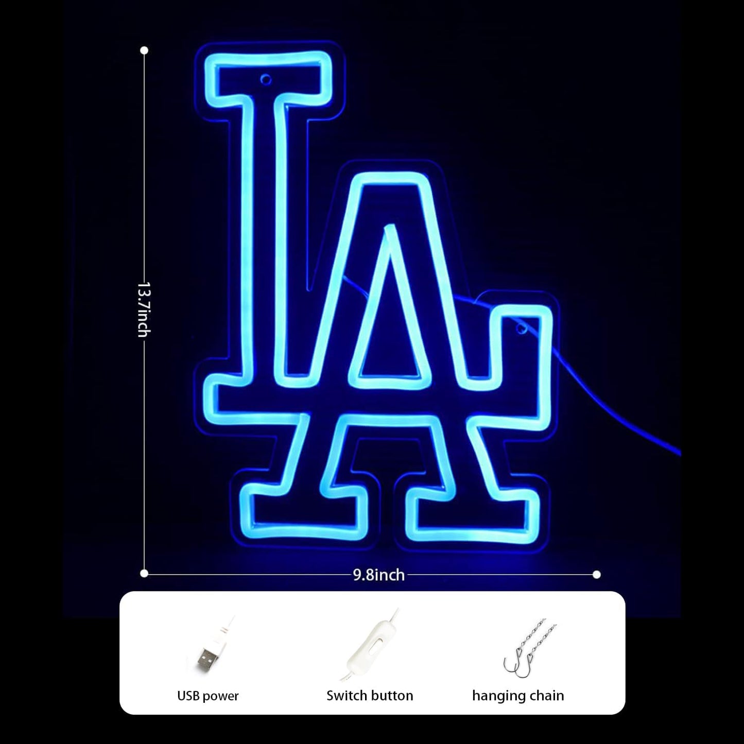 Illuminate Your Space with the Dodgers Neon Sign - Perfect Wall Art for Game Rooms, Garages, and Offices Featuring the Iconic Dodgers Logo