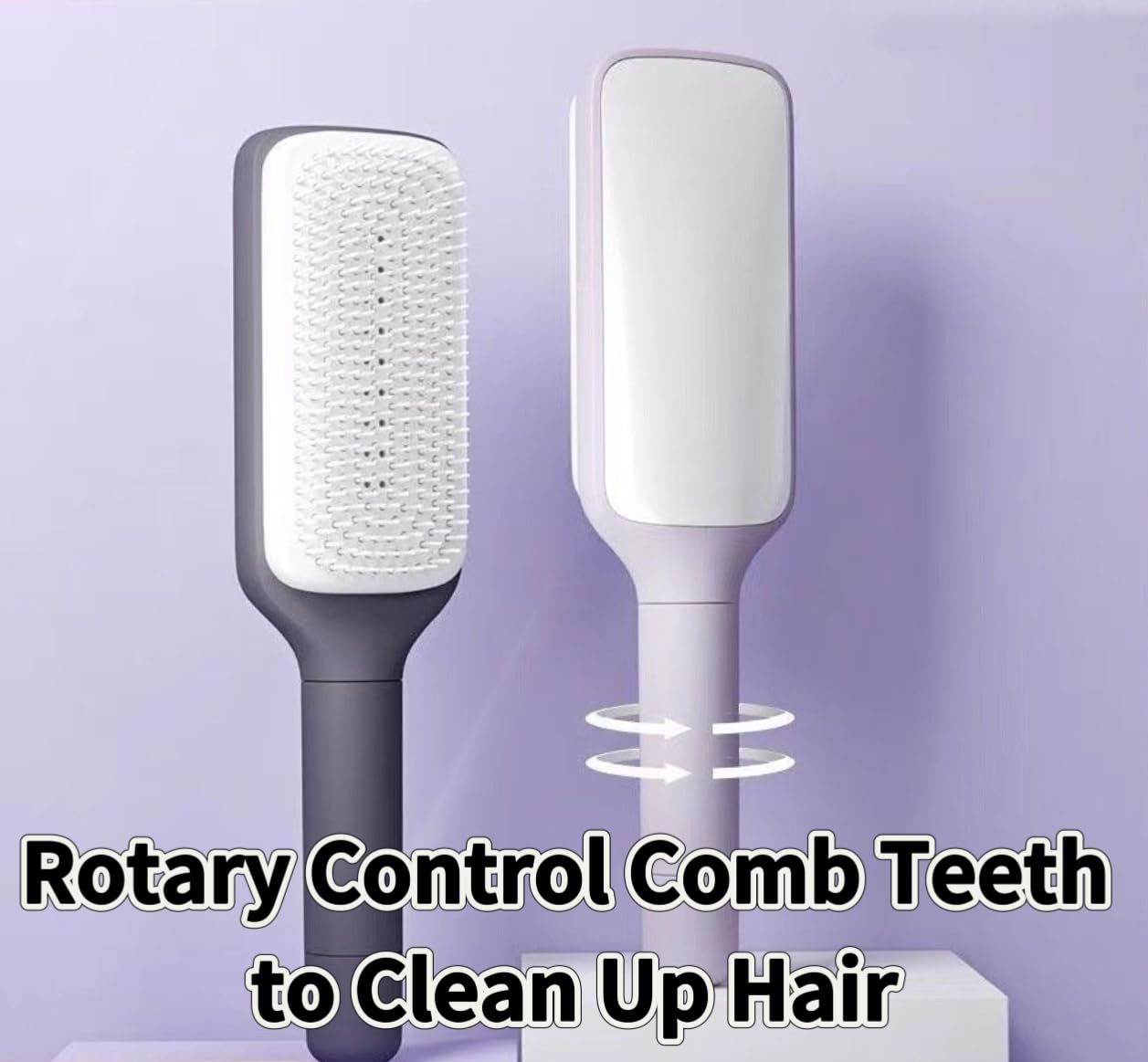 Transform Your Hair Care Routine with the Revolutionary Self-Cleaning Hair Brush - Effortless Hair Removal and Scalp Massage in Stylish Purple