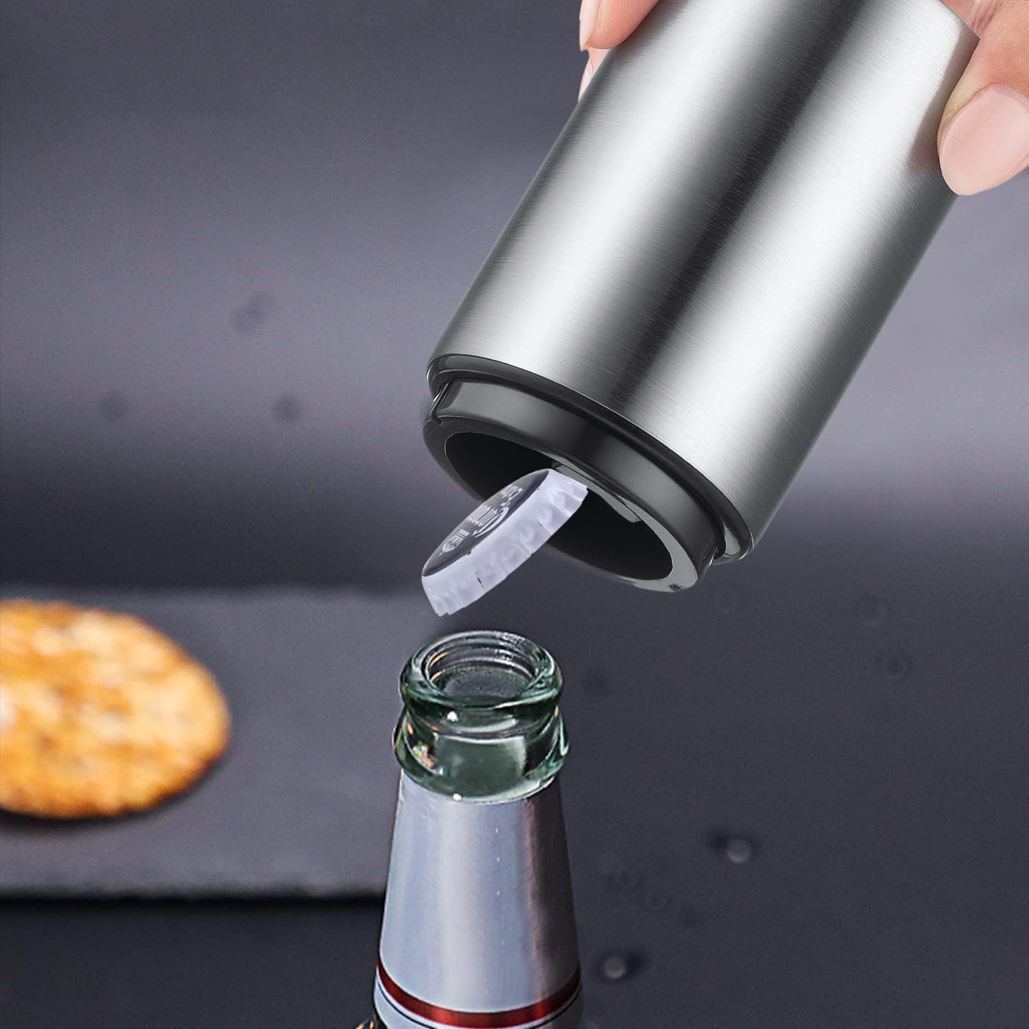 Effortless Premium Stainless Steel Automatic Beer Bottle Opener - Compact & Durable Tool for Home, Bars, and Outdoor Adventures