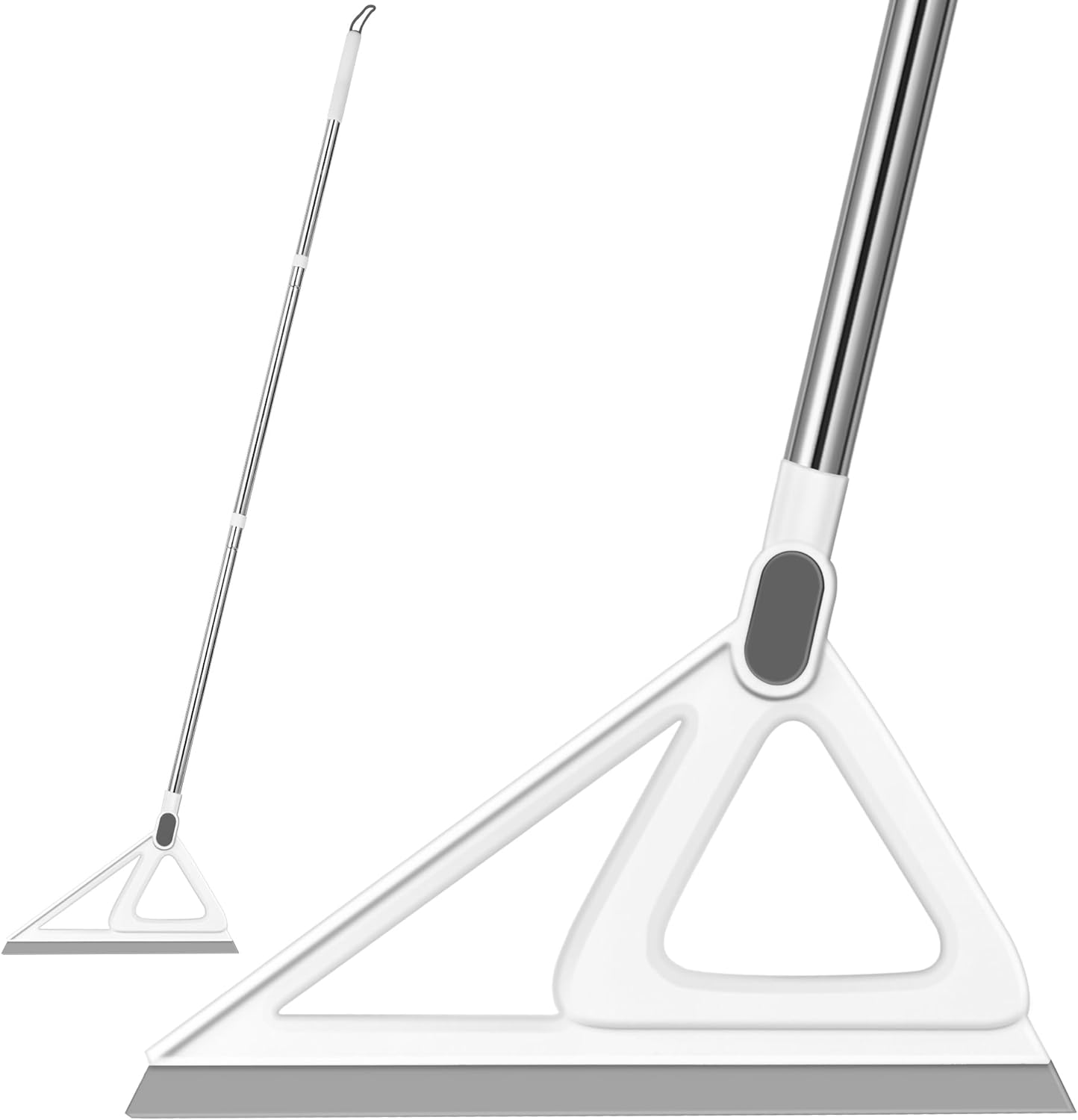 Transform Your Cleaning Routine with the 54-Inch Multifunctional Rubber Silicone Broom and Squeegee - Ideal for Effortless Living Room, Kitchen, and Bathroom Care in Stylish Gray