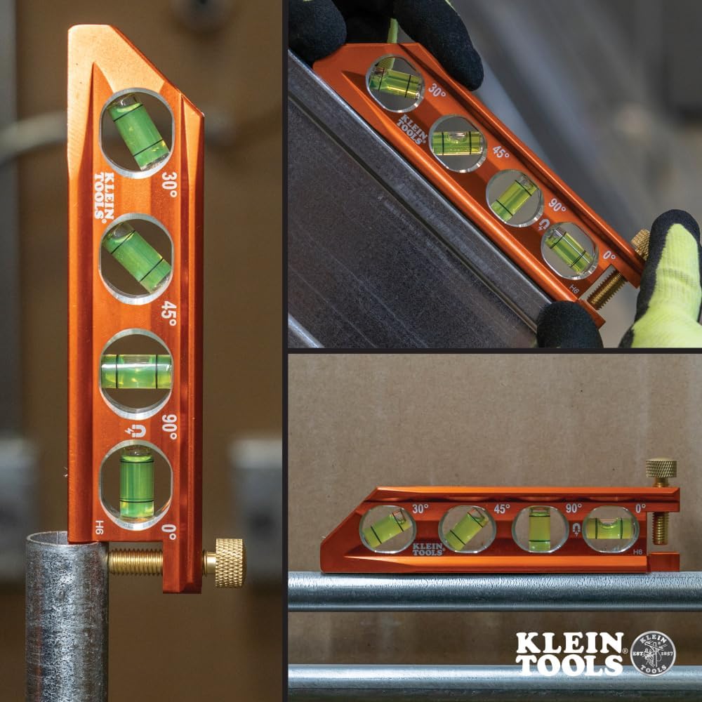 Klein Tools 935AB4V 6-Inch Magnetic Torpedo Level - Precision Measuring with Patented Magnet Track and High-Visibility Design