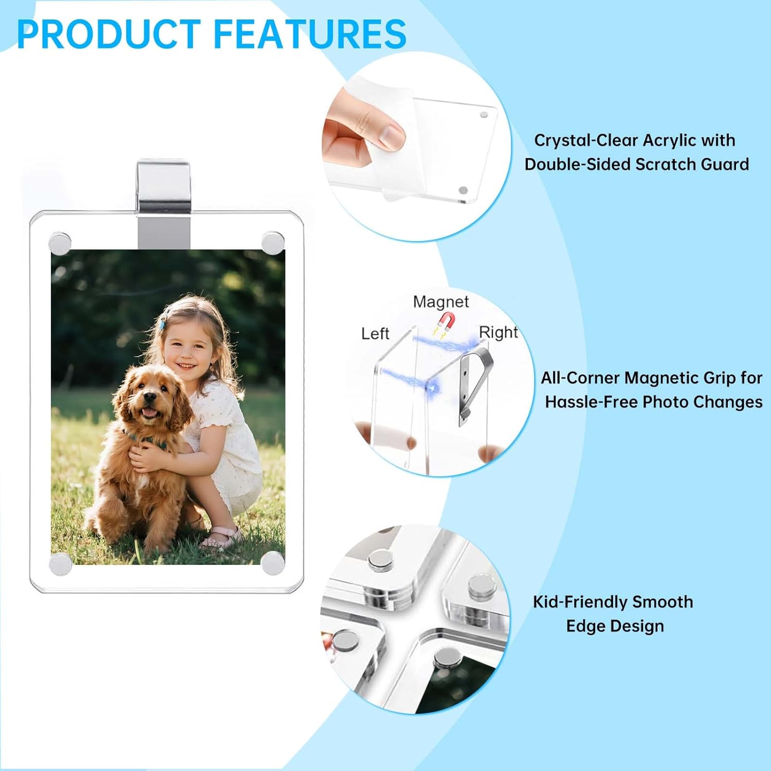 Transform Your Car with Stylish Magnetic Photo Holders - Capture Memories On-The-Go (2 Pack)
